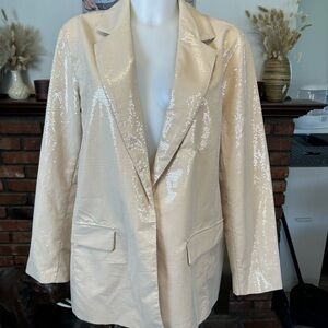 Flawed Light Beige Sequin Blazer